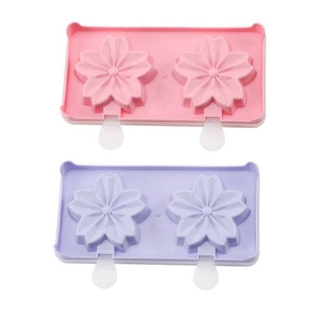 Shaped 2 Cavities Molds Ice Cube Tray Easy Release Ice Conta