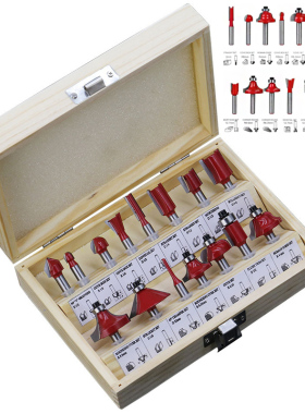 15Pcs Woodworking Milling Cutter 1/4'' Shank Trimmin