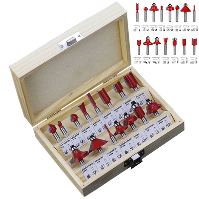 15Pcs Woodworking Milling Cutter 1/4'' Shank Trimmin