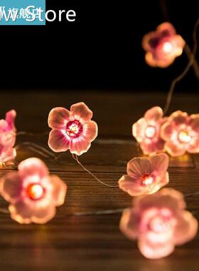 Lights String Cherry Blossom Shape Christmas Garlands Festoo