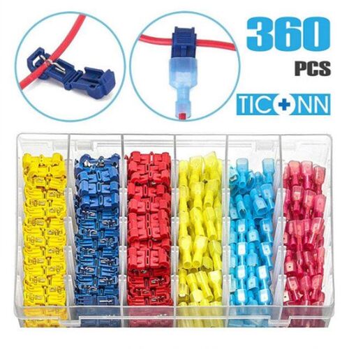 240 Pcs Insulated T-taps Quick Splice Wire Terminal Combo Co
