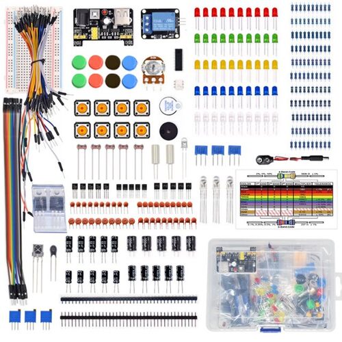 Diy Electronics Basic Starter Kit Breadboard,Jumper wires,Re