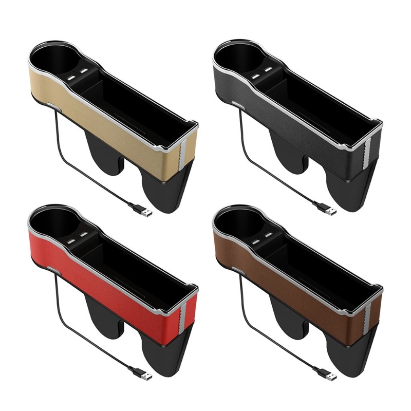 Multi-functional Car Seat Gaps Organizer Dual USB Charging S