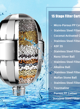 High Output Shower Head Filter Removes Chlorine Fluoride Hea
