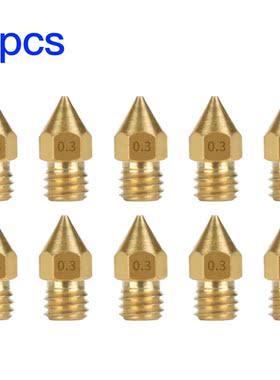 10Pcs 3D Printer Brass Copper Nozzle Mixed Sizes 0.2/0.3/0.4