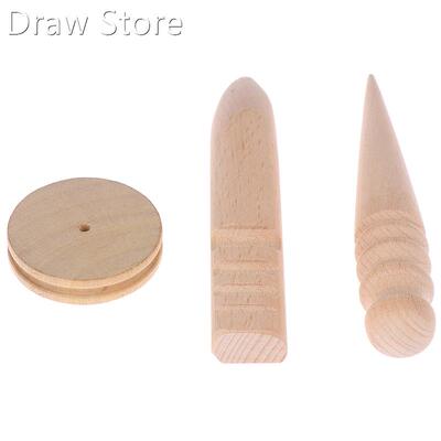 1pcs Wooden Leathercraft Round Wood Edge Slicker Craft Leath