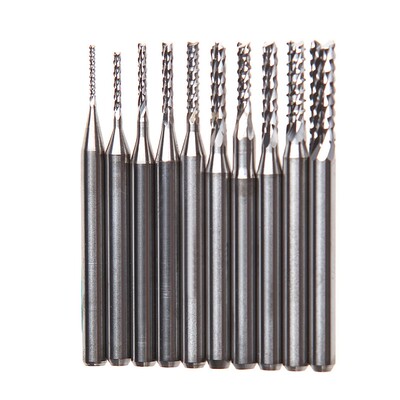 10Pcs/set 1/8'' 0.8-3.175mm PCB Twist Drill Bit Set Engravin