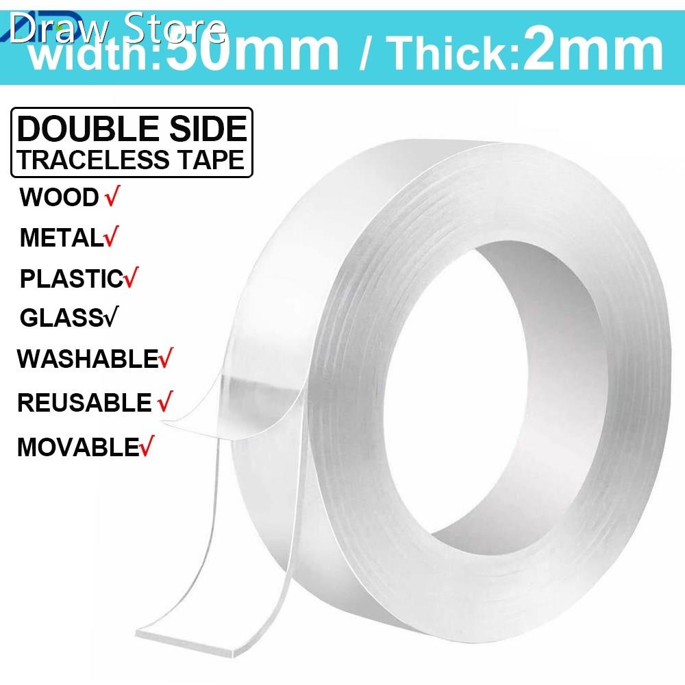1/3/5M 30/50MM Transparent Double Sided Tape Nano Self Adhe