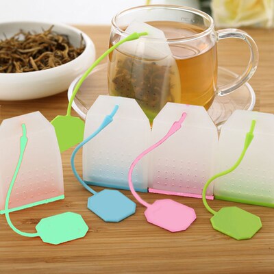 Silicone Herb Loose Tea Bags Empty Teabags String Loose Tea