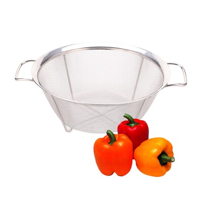 Mesh Strainer with Handle Stainless Steel Draining Rinsing W