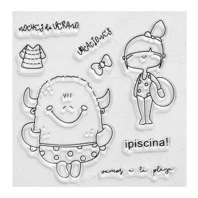 2022 New Cartoon Girl Silicone Clear Seal Stamp DIY Scrapboo