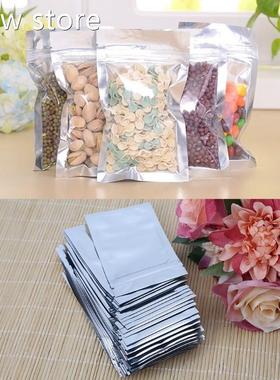 50b Pc1 7x13cm Silver Aluminum Foil Mylr Recloeasle Ziaplock