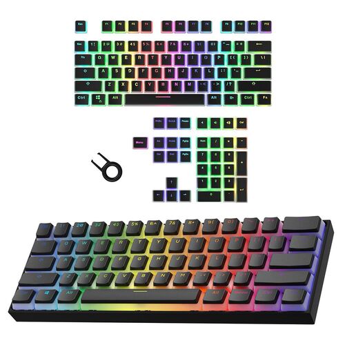 108pcs/set PBT OEM Transparent Pudding Keycap Set with Pulle