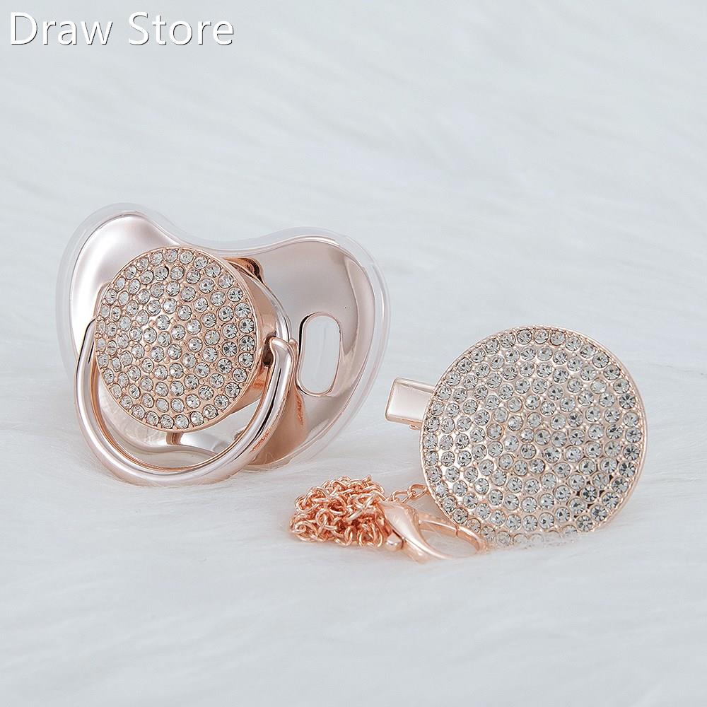 MIYOCAR SGS safe bling pacifier and pacifier clip BPA free