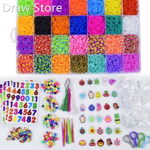 10000pc DIY Toy Rubber Loom Bands Set Kid DIY Bracelet Silic