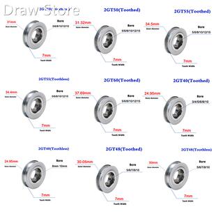 1Pcs 2GT 40 Tooth-60 Tooth Idler Timing Pulley Single Side B