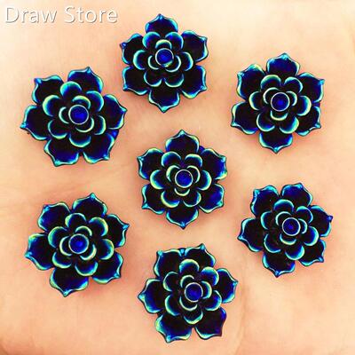 NEW 20PCS 20mm AB Resin 3D Flower Stone Flatback Wedding Di