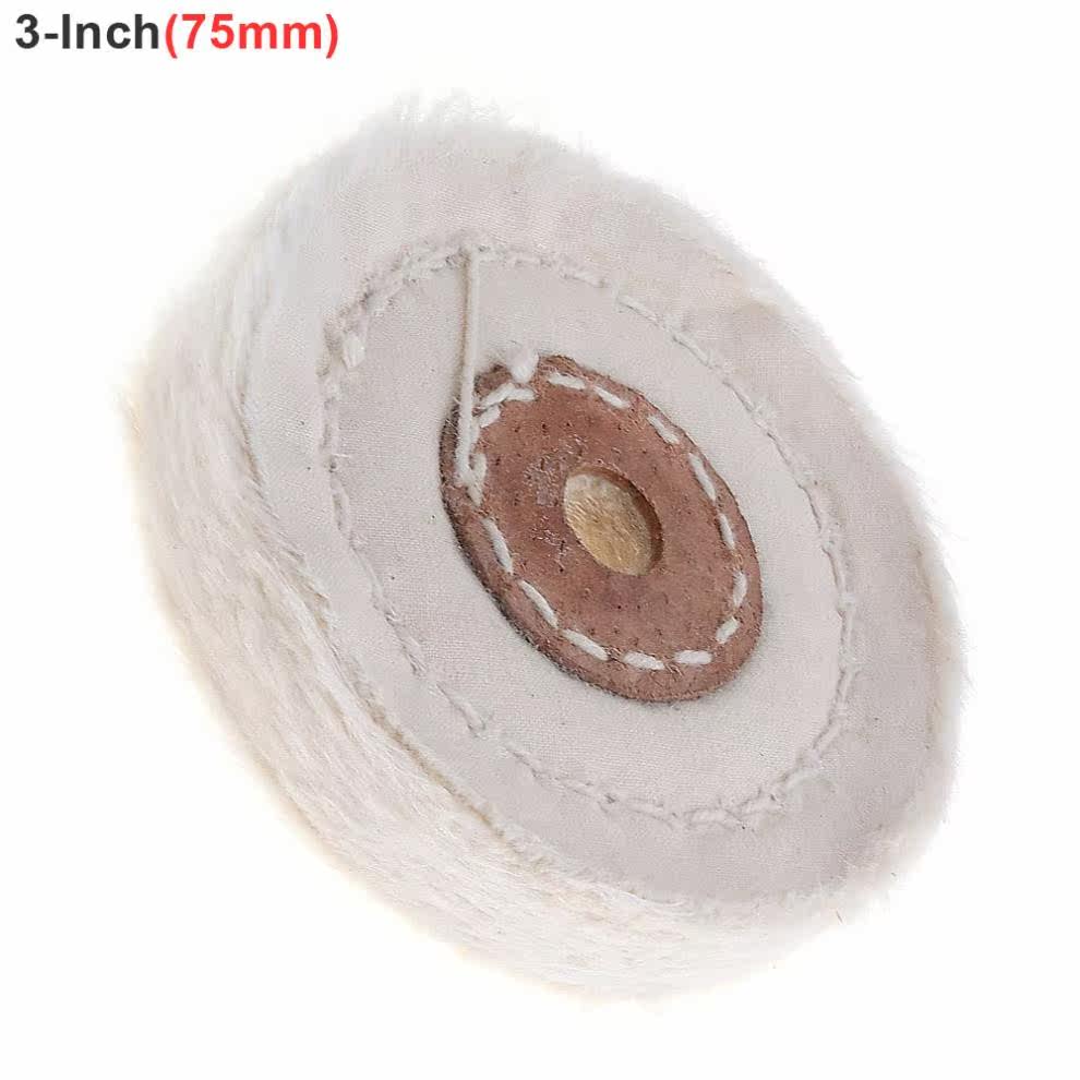 3 inch t-shaped white cotton cloth polishing wheel flannel m