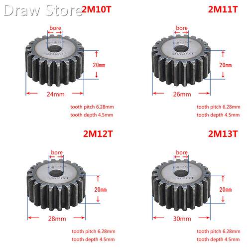 1PCS 2 Modulus 10T-25T Spur Gear Metal Gear Rack 45# Steel T