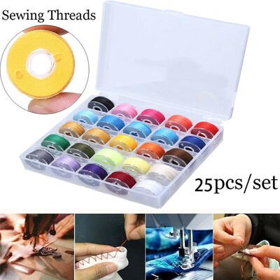 25pcs Sewing Thread Set with Plastic Bobbins Sewing Machine