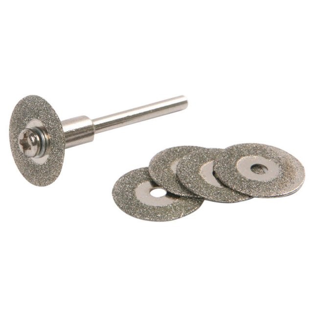 5PCS 22mm Emery Diamond cutting blades Drill Bit+1 Mandrel f