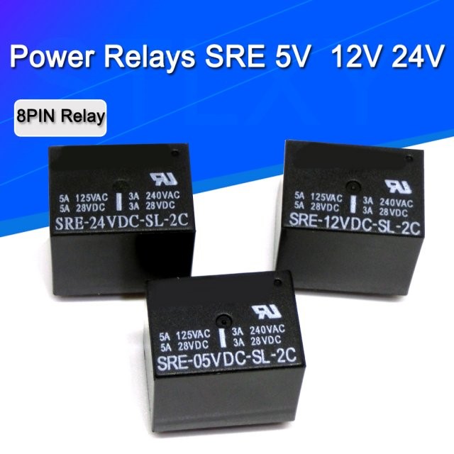 5PCS/Lot Power Relays SRE-05VDC-SL-2C SRE-12VDC-SL-2C SRE-24