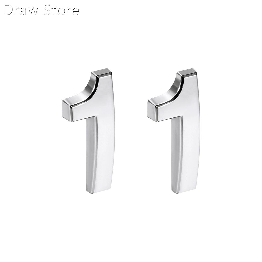 2 Pcs Self Adhesive House Number 1.38 Inch ABS Plastic Numbe