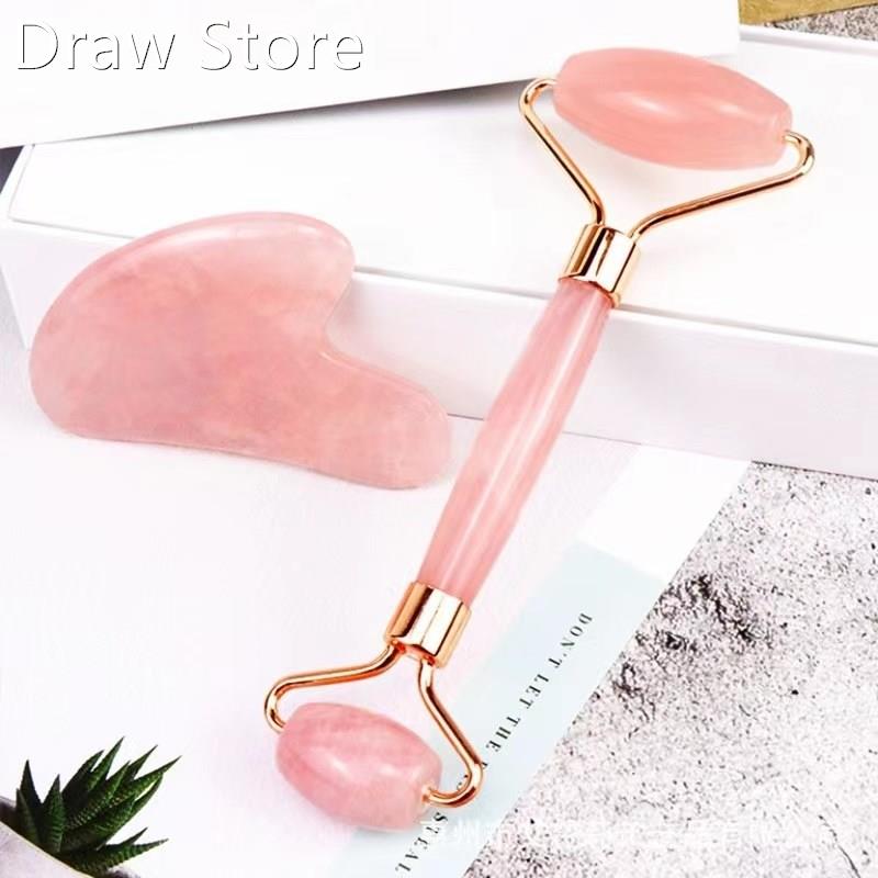 Face Massage Jade Roller Rose Quartz Natural Stone Crystal S
