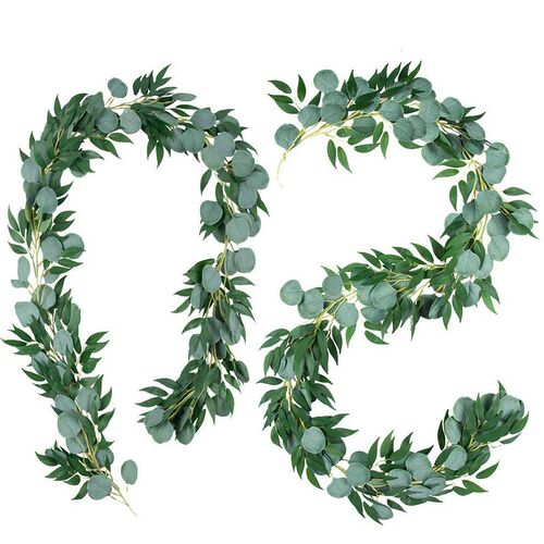 2M Artificial Fake Eucalyptus Willow Garland Leaf Vine Leave