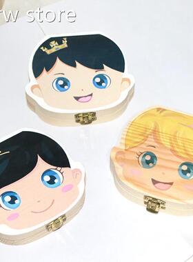 Bn1aby Wood Tooth ox Orgaizer MBilk eeth StorTage Language S