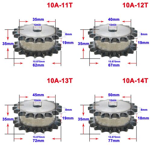 1Pcs 10A 11 Teeth To 23 Teeth Sprocket Wheel Double Row Chai