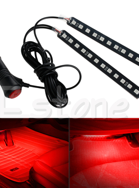 New Red 2X12 LED Car Interior Footwell Floor Decor Atmospher