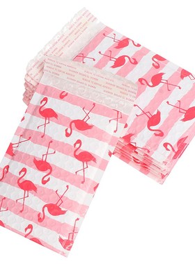 10Pcs   Flamingo Printed Poly Bubble Mailer Padded Envelope