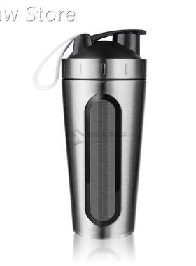 700ml Protein Shaker Stainless Steel Water Bottle Outdoor Gy