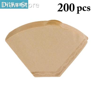 200Pcs Wooden Original Hand Drip Paper Coffee Filter Disposa