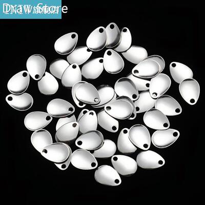 50PCS Metal Spoon VIB Lure Fishing Attractor Spinner Swivels