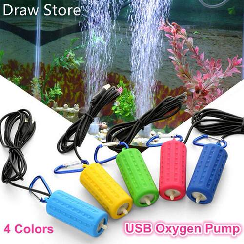 Portable Mini USB Aquarium Fish Tank Oxygen Air Pump Mute En