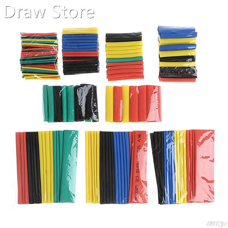 328 Pcs 2:1 Polyolefin Heat Shrink Tubing Tube Sleeve Wrap W