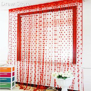 1PC 50x200cm Love Heart String Curtain Window Door Divider S