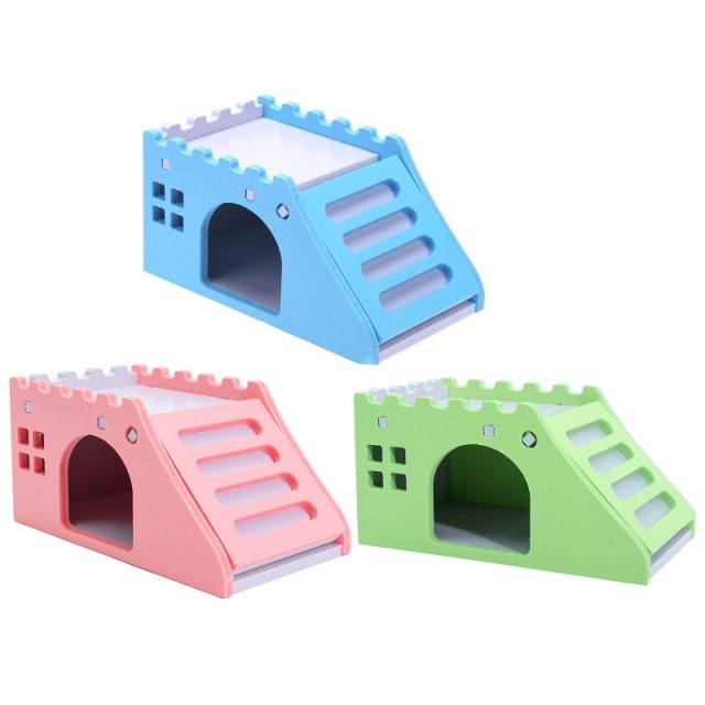 2022 New Hamster Wood House Ladder Platform Habitat Decor Ch