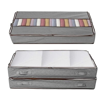 2/1PC Folding Quilt Clothes Storage Bag Under Bed Organizer