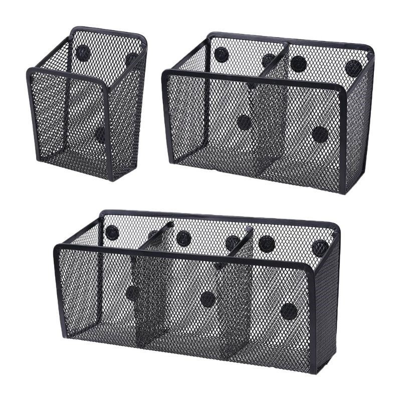 Metal Wire Mesh Magnetic Basket Storage Box Blackboard Chalk