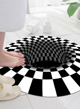 1pc Illusion Vortex Bottomless Hole Floor Carpet Antiskid Ma