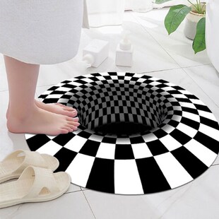 1pc Illusion Vortex Bottomless Hole Floor Carpet Antiskid Ma