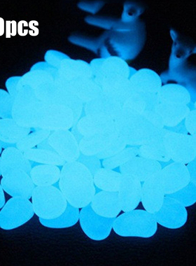 50pcs Stones Aquarium Decoration Glow in the Dark Garden Peb
