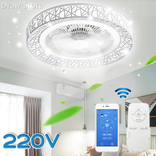 NEW 50CM Smart LED Ceiling Fan Fans with Lights Remote Contr