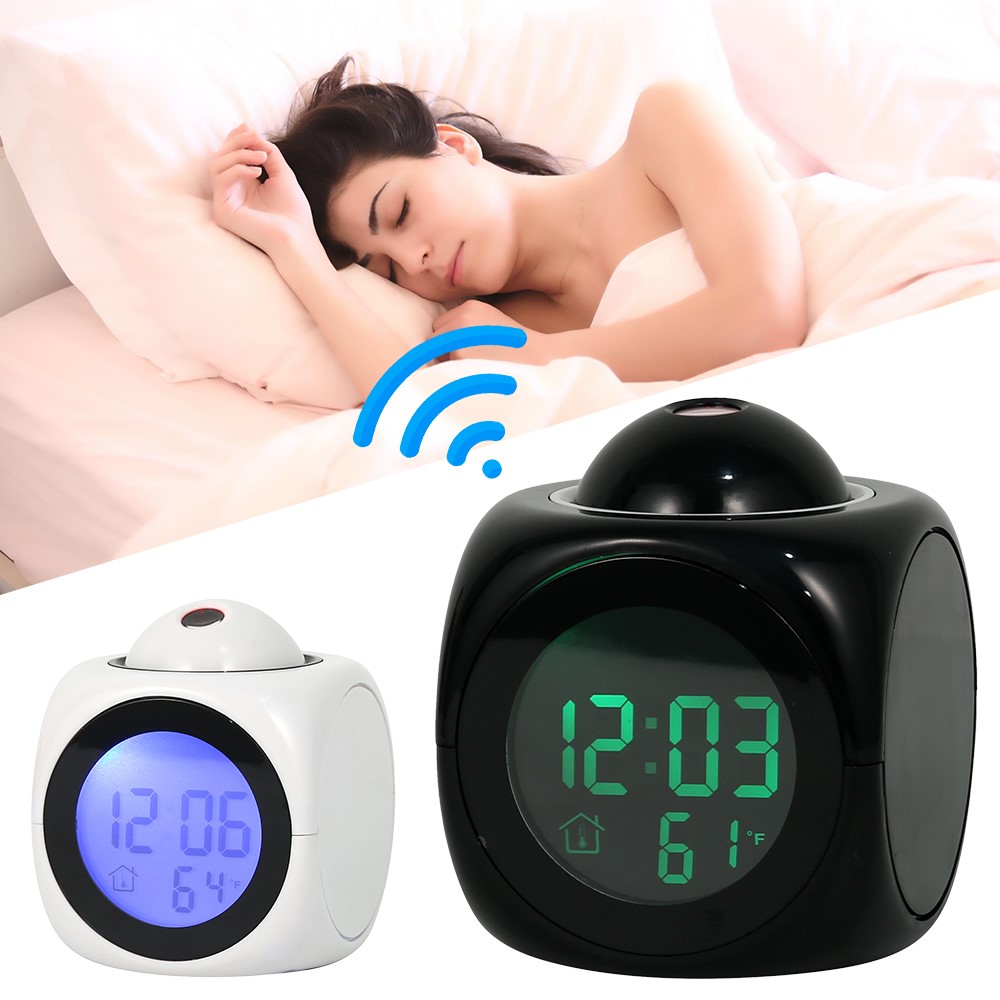 1pc Multifunction Alarm Clock Projectie Digital Weer Lcd Sno