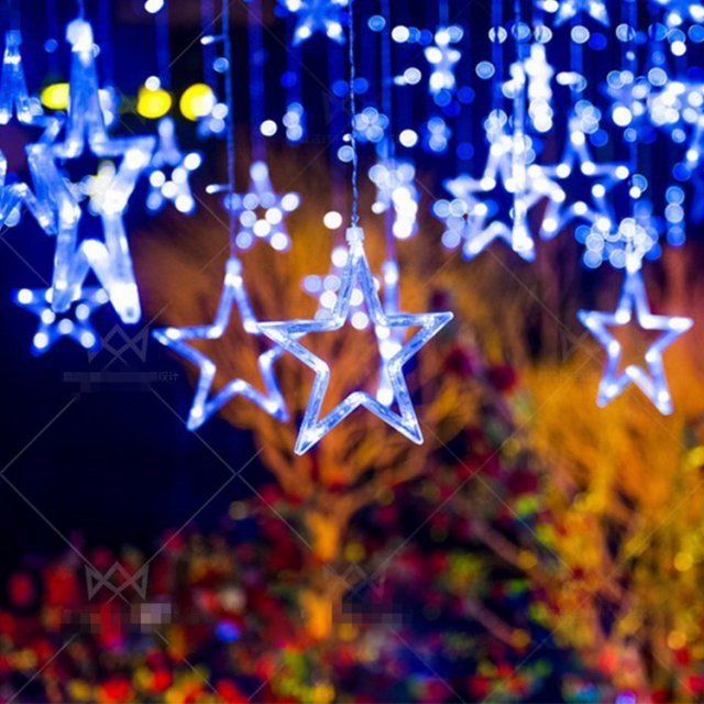 12 Led star lights flashing lights string starry five-pointe