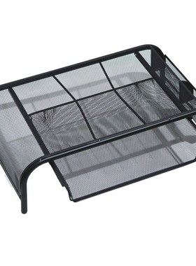Mesh Monitor Stand, Computer Desk Mat, with Pull-Out Drawer