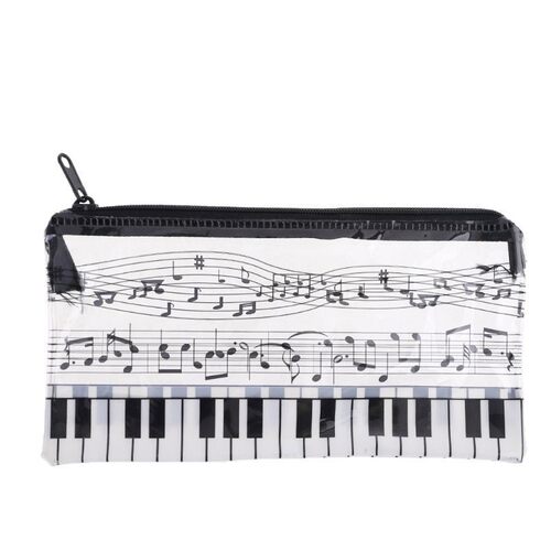 Music Note Piano Keyboard Pencil Case Plastic Transparent Pe